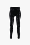 Luma Velvet Stirrup Leggings — Black  WOMEN'S