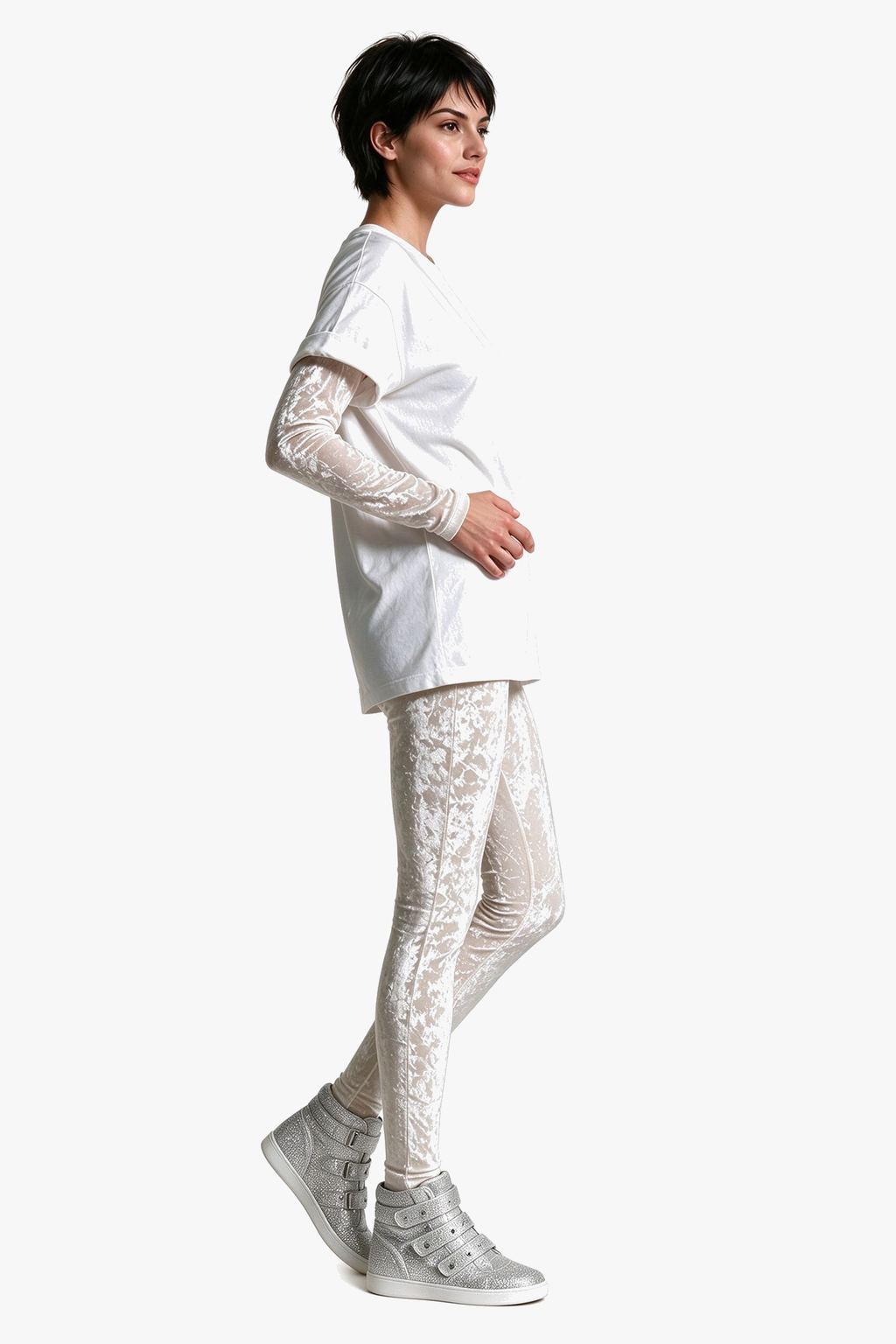 Prism Tee UNISEX - White - Iridescent Crystal