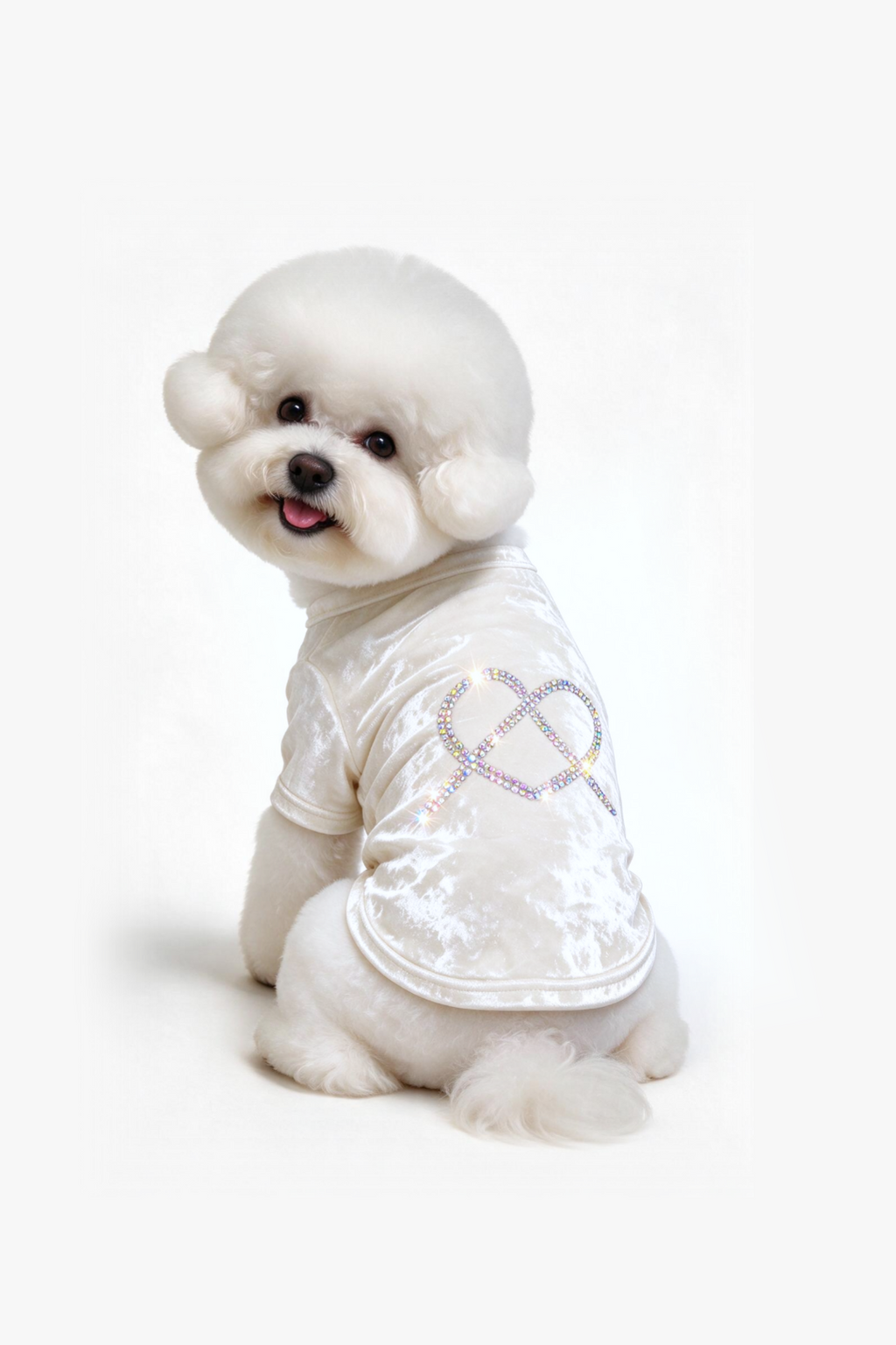 Luma Velvet Dog Tee - White DOGS · UNISEX - Iridescent Crystal