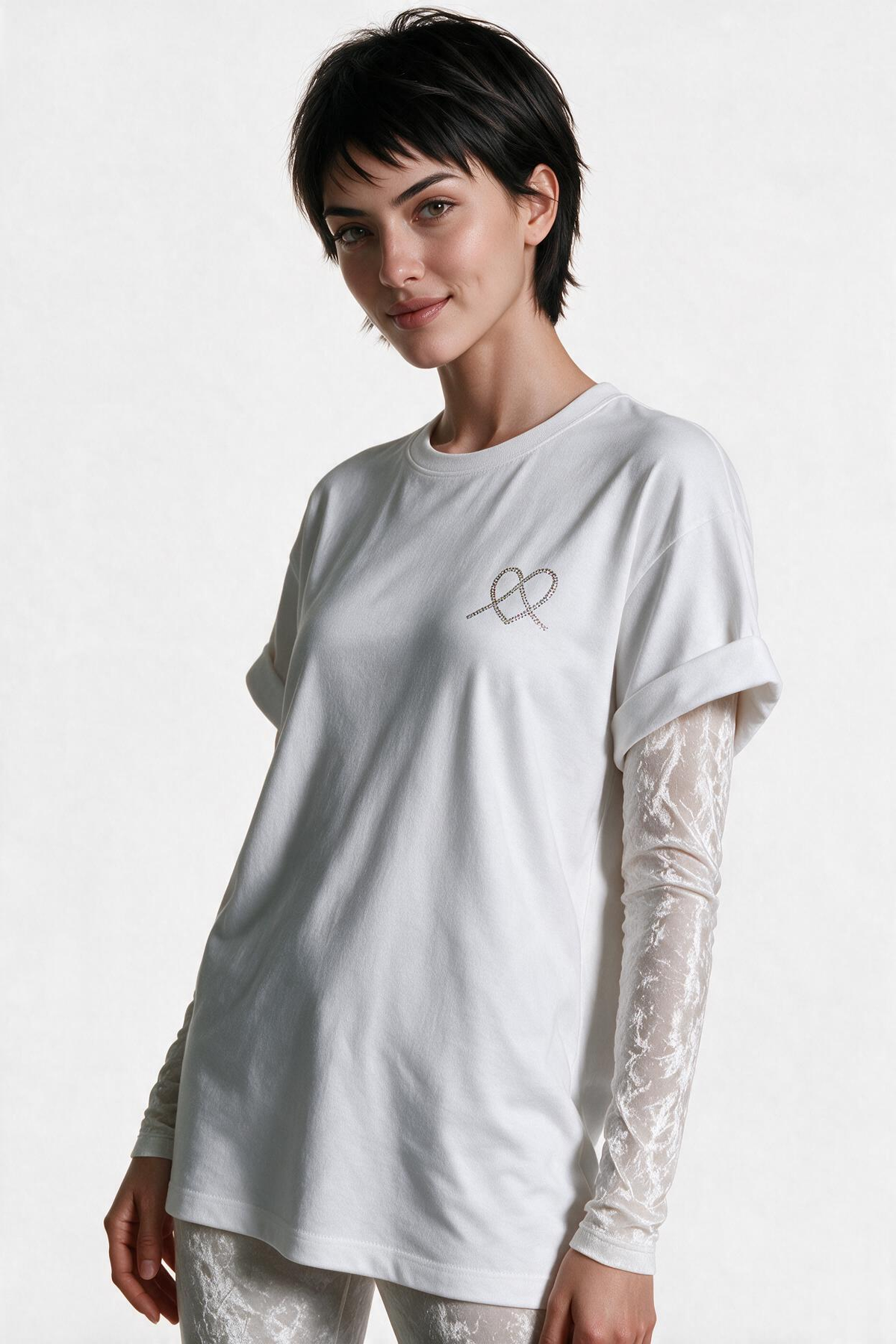Prism Tee UNISEX - White - Iridescent Crystal