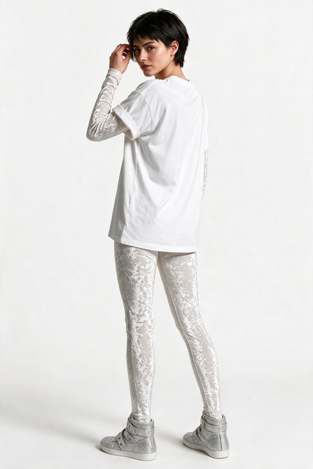 Prism Tee UNISEX - White - Iridescent Crystal